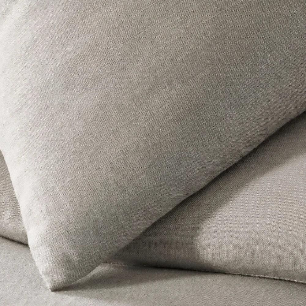 European Flax Linen King Sham,Warm Gray Melange, Retail Price $59.00 USD